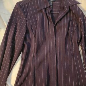 Women's Purple Pinstripe Blouse